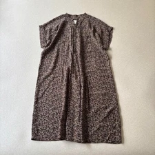 Pas de Calais Silk 100% Long Dress All-Over Floral Print Short Sleeve Exc cond