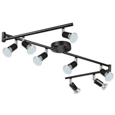 Unicozin LED 8-Light Track Lighting Kit Black Ceiling Spot Lights 5000K GU10 Bul
