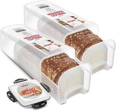 Bread Stora Container - 2 Pa  Plastic Bread Box with
