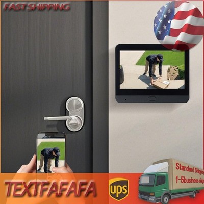 Tuya Smart WiFi Video Doorbell, Mini Peephole Wireless Visual Intercom, Black