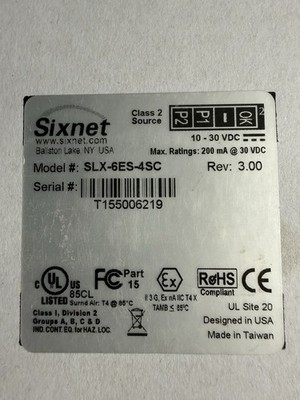 Sixnet SLX 6ES 4SC 6 Port Industrial Ethernet Switch