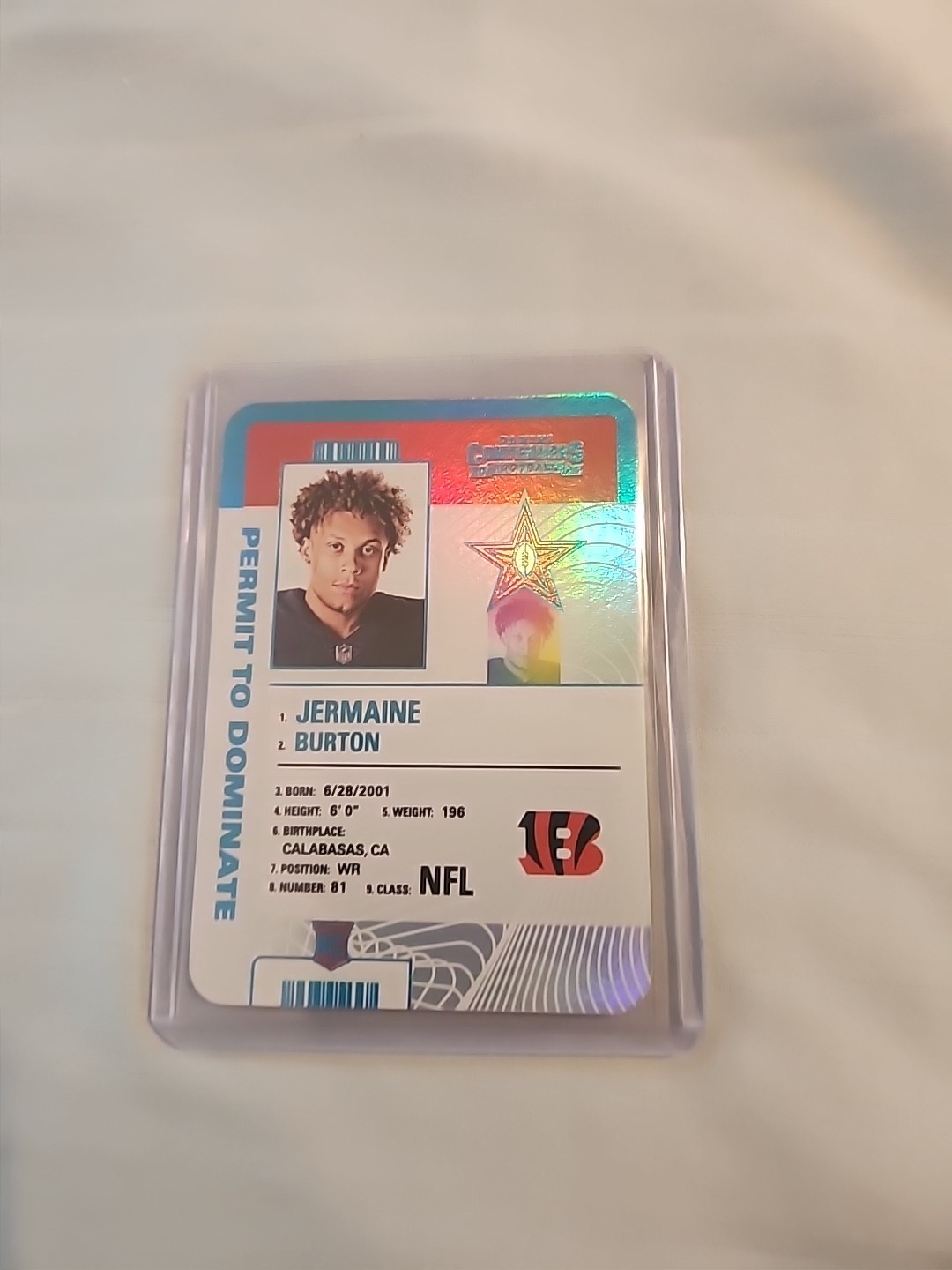 2024 Panini Contenders Jermaine Burton RC Permit To Dominate #19 CASE HIT SSP