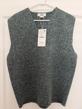 Zara Men Green Marled V-Neck Sleeveless Knit size S-M NWT