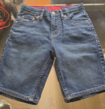 Levi's Jean Shorts Girls Size 12 Blue Denim Girlfriend Midi Dark Wash NWT 38