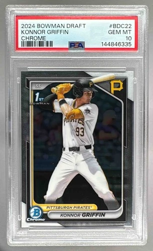 144846335 Konnor Griffin 2024 Bowman Draft #BDC-22 Chrome 1st RC RC PSA 10