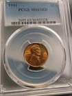 1941 LINCOLN CENT MS65 Red