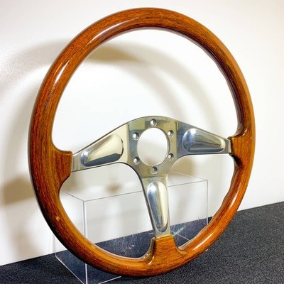 MOMO CERTO Wood Steering Wheel 36cm Polished Spoke 95 New HKB Horn