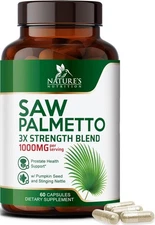 Saw Palmetto 1000mg - Premium Prostate Health Support Supplement for Men