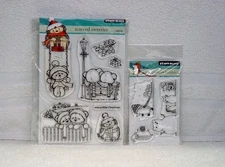 PENNY BLACK LOT OF 2 STAMP SETS SCARVED SWEETIES  & SNOW BUILDERS #30633#30758