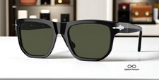 PERSOL PO3306S 95 31 Black Green 55 mm Unisex Sunglasses