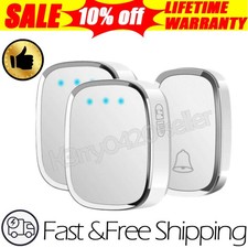 Wireless Door Bell Doorbell 300M Waterproof Wall Plug In Loud Chime LED Flash UK