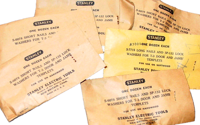 #ad STANLEY BOSCH NAILS amp; LOCK WASHERS FOR T 3 DOOR amp; JAMB TEMPLETS MIXED PARTS LOT $14.95