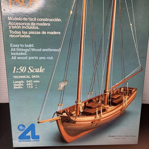 1982 ARTESANIA LATINA 1:50 Scale Model Wooden 1805 SWIFT Virginia Pilot Boat Kit - Bild 6 von 8
