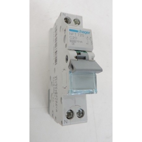 Disjoncteur 10A 3kA Courbe C Phase Neutre Hager à Vis - 19,9