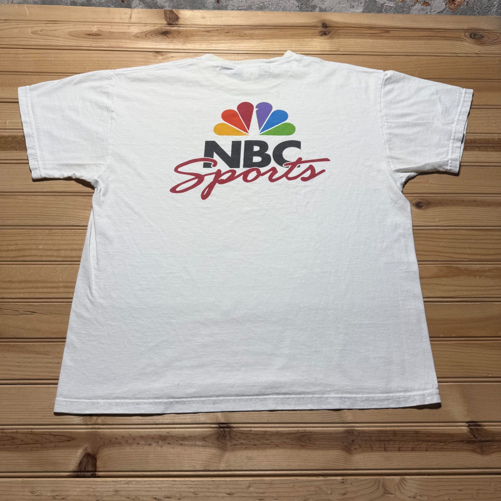 Vintage 90s NBC Sports Network Media Broadcast TV Promo Graphic T-Shirt - Large