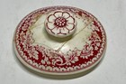 Antique Currier & Ives-Red China Sugar Bowl & Creamer set by Homer Laughlin Co. — photo 8