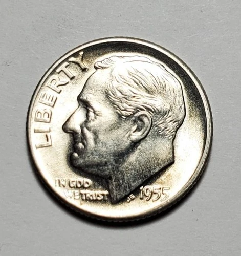 1955 D ROOSEVELT DIME 90% SILVER UNC #C10581
