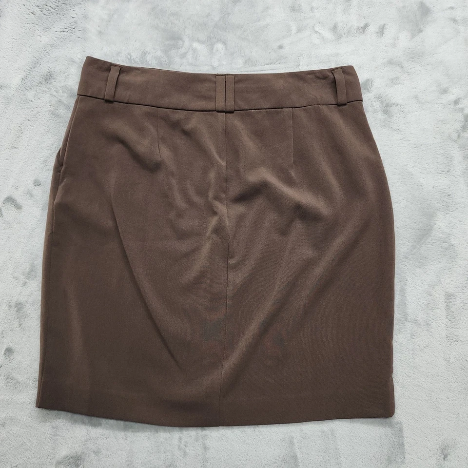 Antigua Falda Azul Marino Para Mujer 10 Marrón Lápiz Corte Recto Mini Elastizada Oficina Preppy Foto 2 de 4