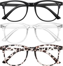 Okany 3 Pack Blue Light Blocking Glasses for Women Men, Round Computer Glasses A