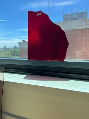 Spectrum Red textured  S152 60 sq inches stained glass