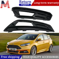 Fog Light Cover For 2015-2018 Ford Focus ST Fog Lamp Molding Trim Bezel Pair