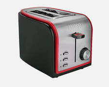 Zanussi 2 Slice Toaster Stainless Steel Red and Grey 800W