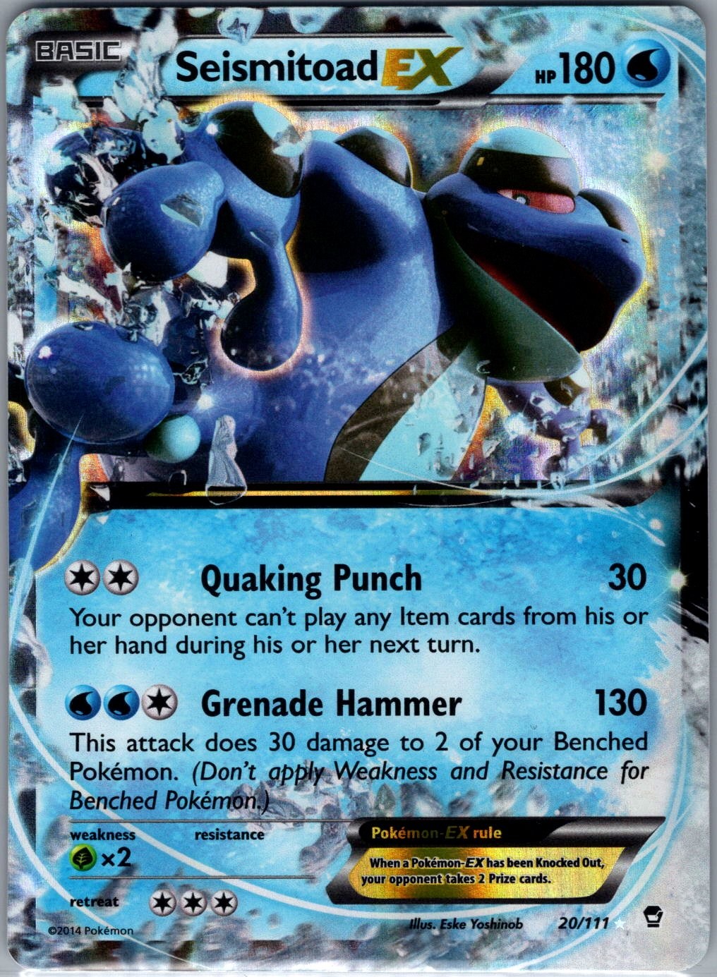 Seismitoad EX 20/111 XY - Furious Fists - Pokemon Card - NM