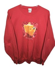 Vintage 90s Disney Store Winnie The Pooh BEE FRIENDLY Retro Red Sweatshirt Large