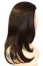 Dark Brown Ladies Half Wigs Women Straight Highlight Hair Pop Party Glueless Wig