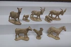 Marx Rubber Playset Animals  1950s 7Pc Cow Horse Goat Lamb Rooster-FREE Ship