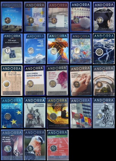 ANDORRE ANDORRA 2 EUROS COMMEMORATIVE 2014 - 2025 Toutes les Années Disponibles