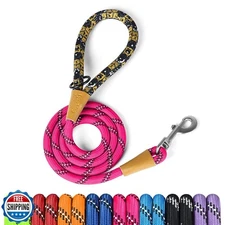 lynxking Rope Dog Leash 6 FT with Comfortable Padded Handle, Highly Reflectiv