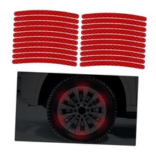 20PCS Car Wheel Stripe Reflective Stickers, Anti-Scratch 3.54 0.27 inches Red