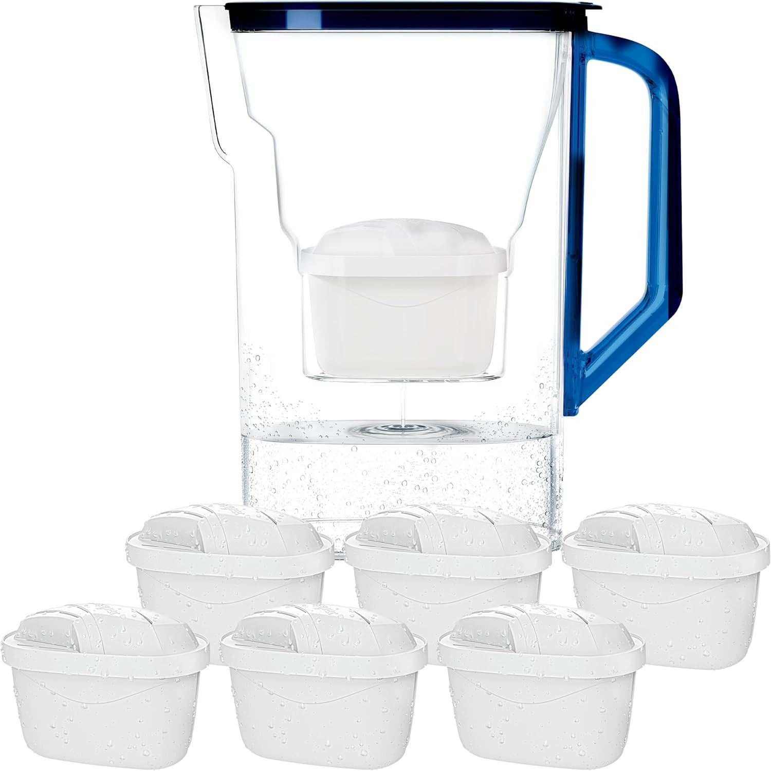 Caraffa Filtrante Con Filtri, Caraffa per Frigorifero Da 2,7 Litri, Cartucce per