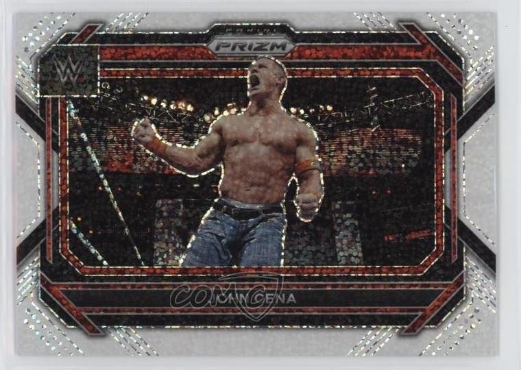 2023 Panini Prizm WWE White Sparkle Prizm John Cena #54 1fl4