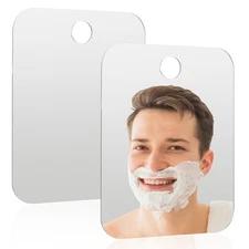 2 Pack 6.7"X5" Fogless Shower Mirror For Shaving Mirror Wall Hanging FAST SHIP
