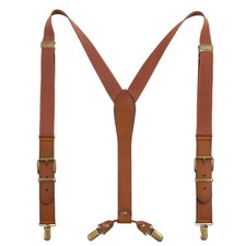 UPSONG Leather Suspenders for Men Adjustable Braces with 4 Strong Clips Perfe...