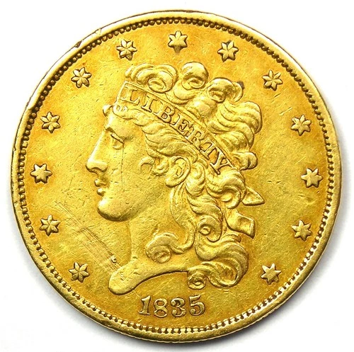 1835 Classic Gold Half Eagle $5 Coin - XF Details (EF) - Rare!
