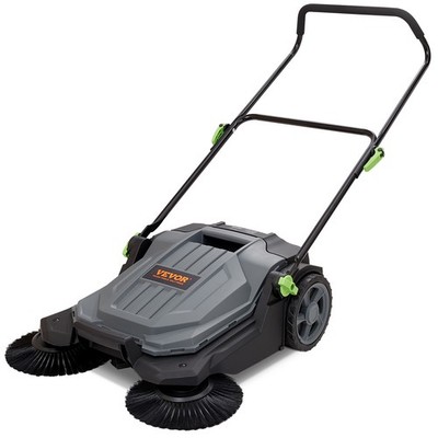 VEVOR Walk-behind Hand Push Floor Sweeper 25.6'' Width 5 Gallon Waste Container