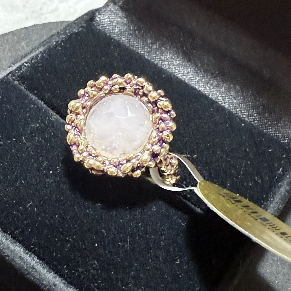Anillo Molécula DANIELA DE MARCHI Talla M En Latón Divino y Cuarzo Rosa Nuevo con Etiquetas Italiano Foto 3 de 4