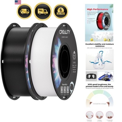 2 kg Black & White PETG 1.75mm Filament, 3D Printer Filament Bundle, Excellen...