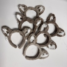 6 Pairs of Great Wolf Lodge Furry Wolf Ears OSFM - Gray