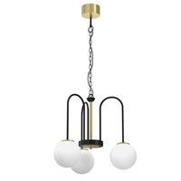 HäNgelampe Glas Metall In Messing Schwarz Weiß L:51 Cm Wohnzimmer Pendelleuchte