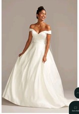 Davids Bridal WG3979 Ivory Sz 14 NWT Msrp $1299 ❤️💛💚🩵