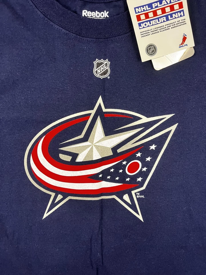 Camisa Chaquetas Columbus Azul Para Hombre Azul Medio NHL Hockey Rick Nash Reebok Algodón Foto 2 de 4