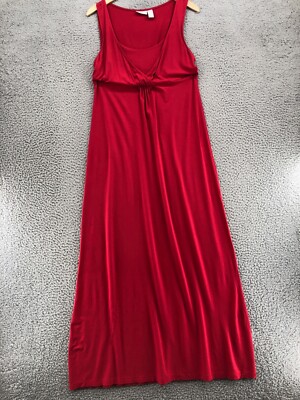 Chicos Dress Women 0 US 4 Modesty Mattie Red Maxi Stretch Sleeveless Pullover