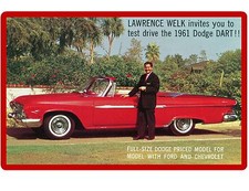 1961 Dodge Dart Convertible Auto Ad Refrigerator Tool Box Magnet Lawrence Welk
