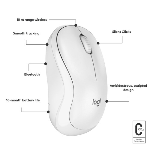 Logitech M240 Silent Bluetooth Wireless Mouse Off White Long Battery Life - Picture 7 of 8