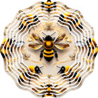 Buzzing Bumble Bee Kinetic Wind Spinner 10" Metal Outdoor Garden Yard Decor Deck