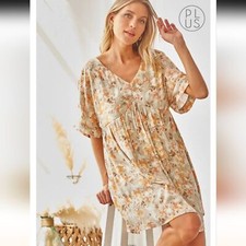 Andree by Unit Sage Floral Mini Dress Size 1X